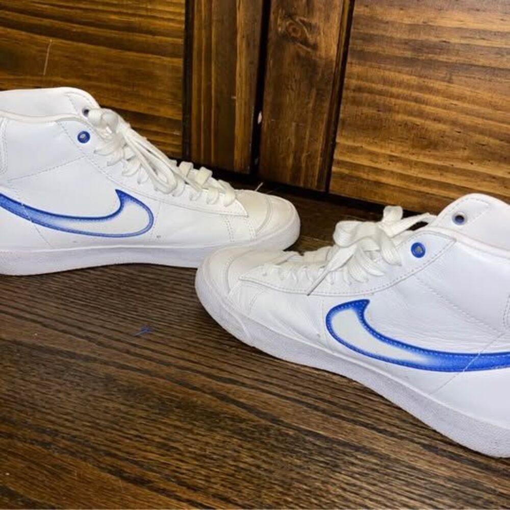 Women’s 8 Nike Blazer Mid ‘77 Airbrush Blue high top - Picture 6 of 10